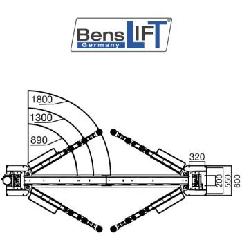 Benslift 2-Säulen Hebebühne 5t BL 2.50